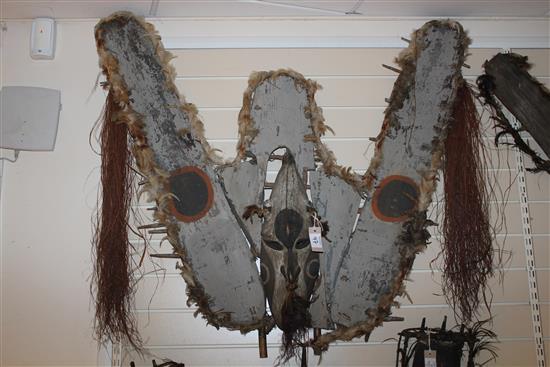 Two Sepik River canoe shields